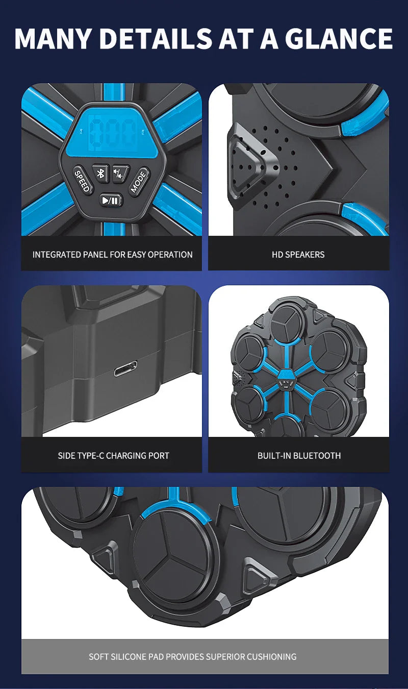 Smart Bluetooth Music Boxing Machine,Decompression,Fighting Fitness Home Boxing Wall Target Boxing Trainer Boxing Accessories Ponerait Benzhou Store