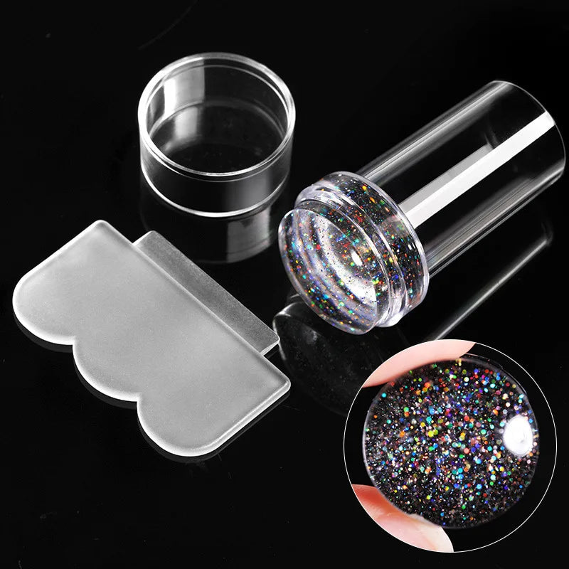 Jelly Silicone Transparent Nail Stamper Set with Scraper Stone's Store