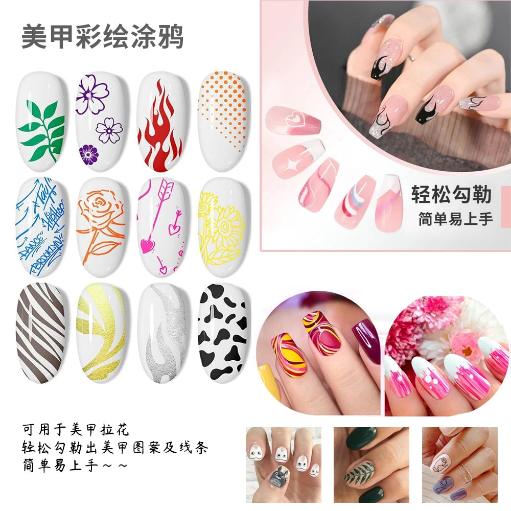 GlamStroke™ 12-Color Nail Art Pens