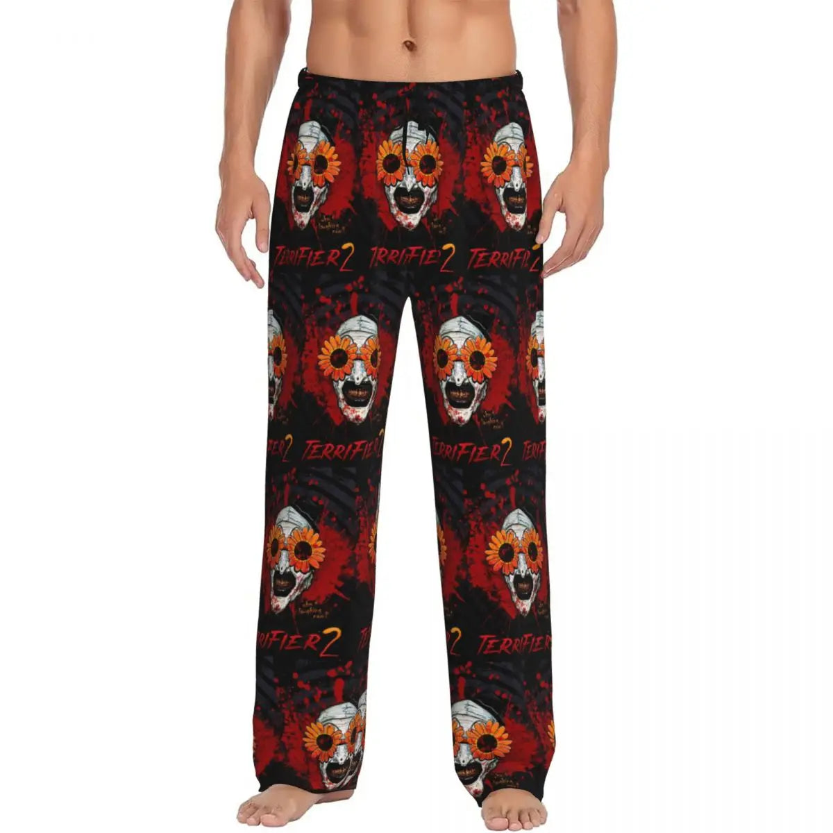 Custom Printed Horror T-Terrifiers Film Essential Pajama Pants Men Sleep Sleepwear Bottoms with Pockets