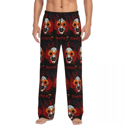 Custom Printed Horror T-Terrifiers Film Essential Pajama Pants Men Sleep Sleepwear Bottoms with Pockets