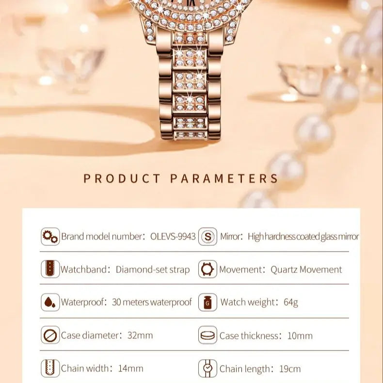 Diamond Éclat - Luxe Roman Dial Quartz Watch South Bay Evans General Store