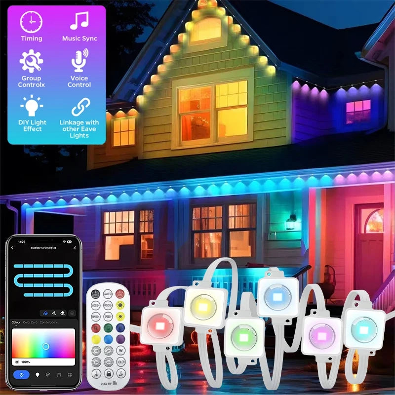 Weather-Proof Wonder: Smart RGBIC Lights for Stunning Outdoor Scenes! Shop1103803381 Store