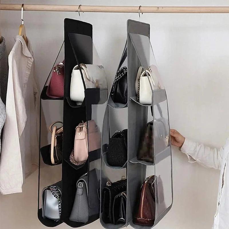 Premium Oxford Cloth Handbag Hanging Organizer - Multi-Compartment Closet Storage Solution for Purses, Bags, & Accessories Longjiama IT Store