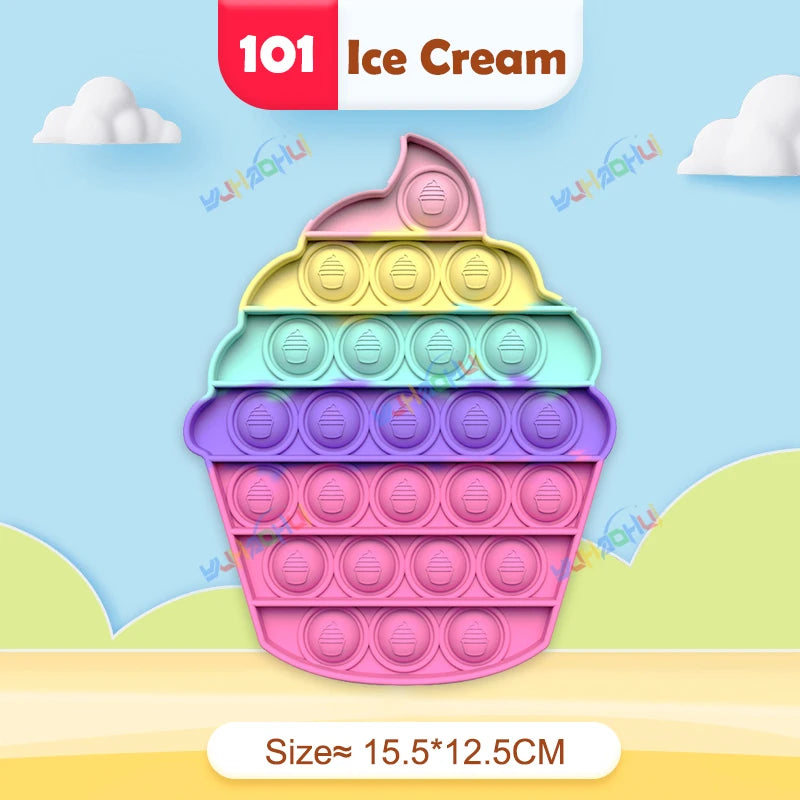 Rainbow Pop Push Bubblle Fidget Anti Stress Relief Toys for Adult Children Special Needs Sensory Toys Interactive Toys for Kids Stone's Store