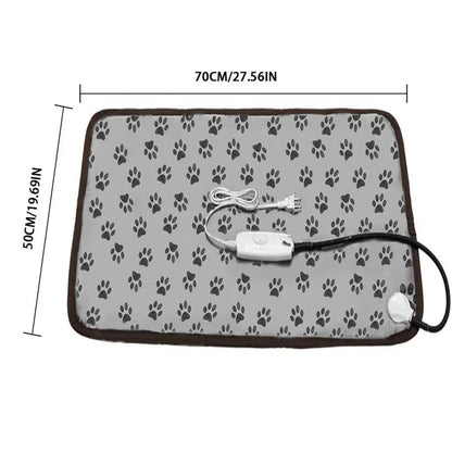 3-speed Adjustable Heating Pad For Dog Cat Power-off Protection Pet Electric Heated Warm Mat Bed Waterproof Bite-resistant Wire Lucky Home Store Store