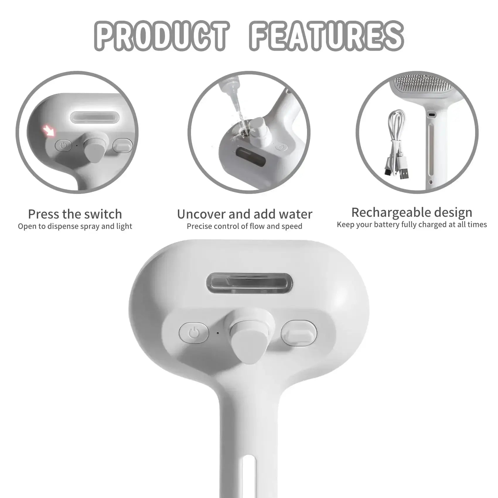 SonicSpray Grooming Brush Min Min Home Store