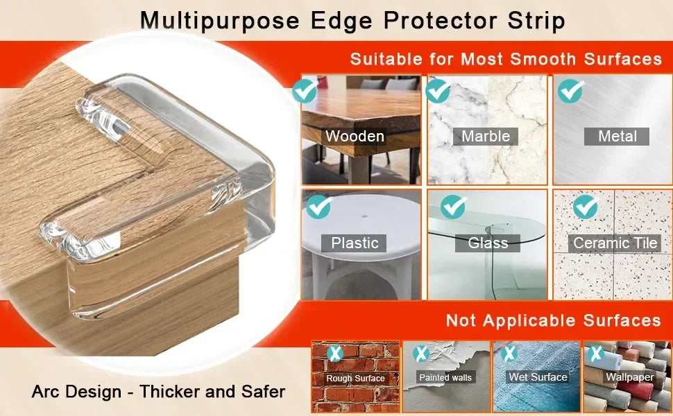 Baby Safety Silicone Table Corner Protector Transparent Edge Guards Stone's Store