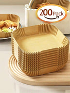 50 Pcs Nonstick Air Fryer Paper Liners Disposable For Clean Mess Free Cooking