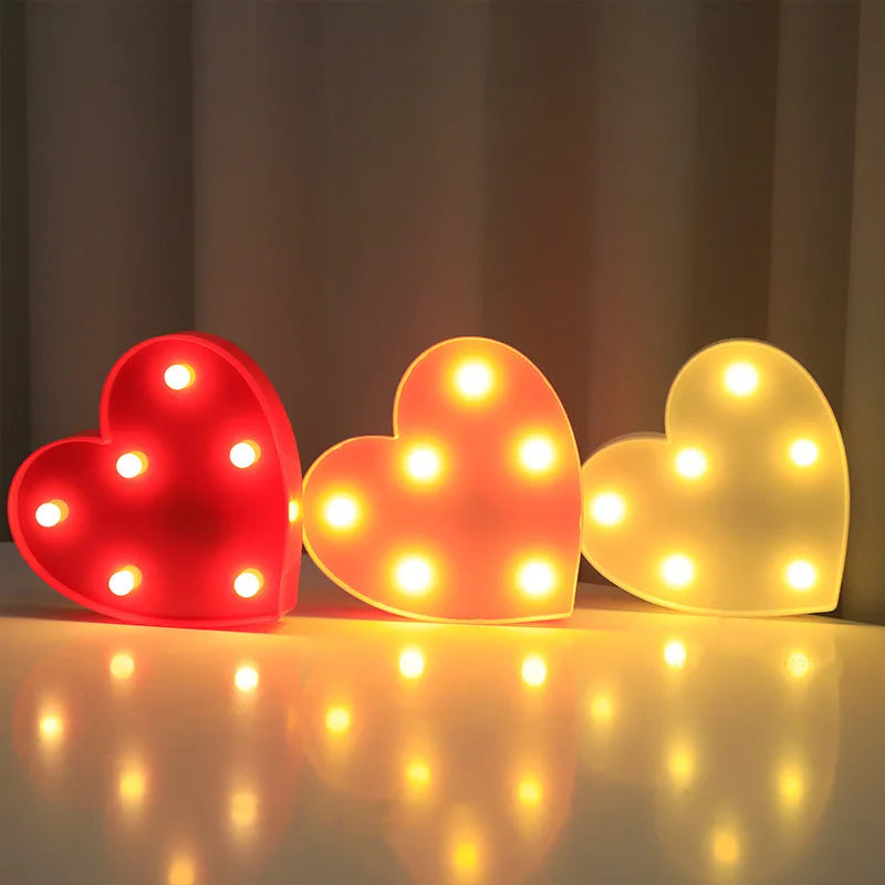 Love Heart LED Lamp Wedding Party Romantic Red Pink Night Light Ornament Birthday Christmas Home Decoration Valentines Day Gift Shop1103809145 Store