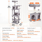 45.2" Cat Tower with Cat Condo Sisal Scratching Post VEVOR BESTEQUIP Overseas Store