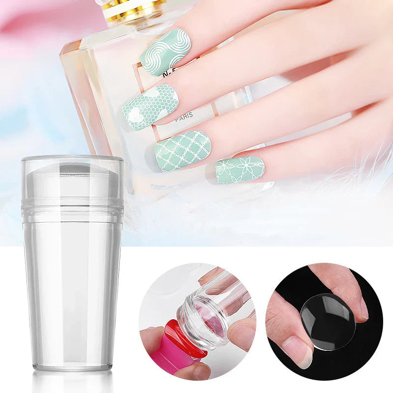 Jelly Silicone Transparent Nail Stamper Set with Scraper Stone's Store