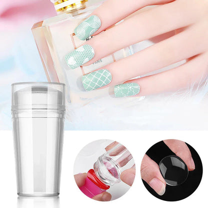 Jelly Silicone Transparent Nail Stamper Set with Scraper Stone's Store