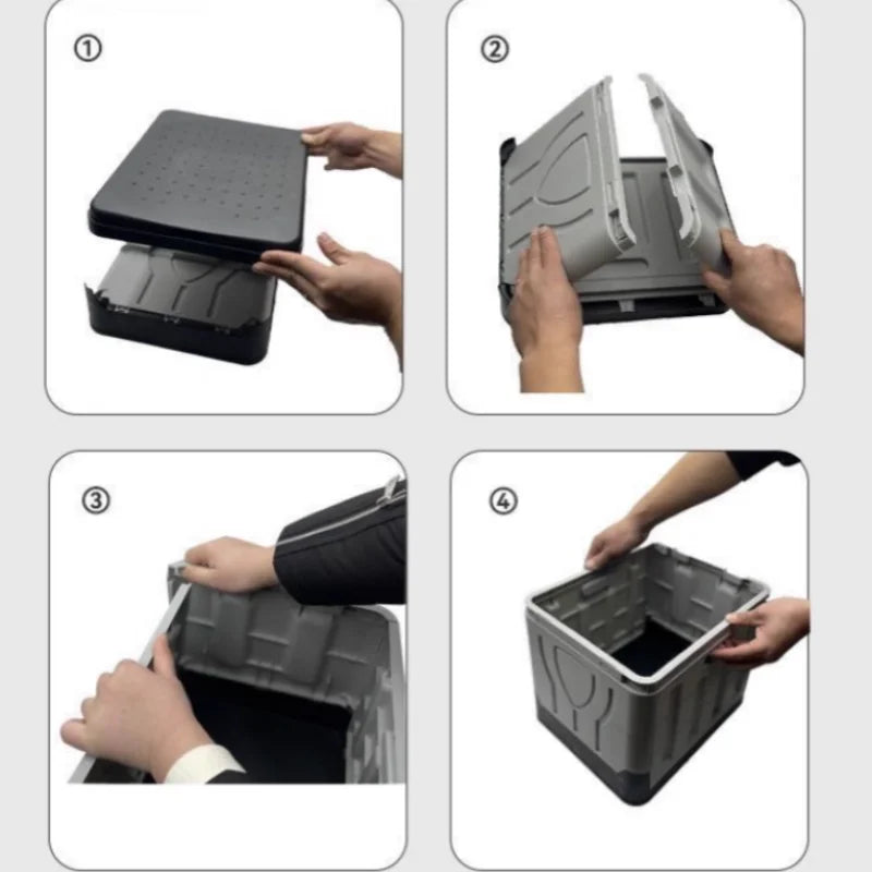 Portable Outdoor Toilet 4-in-1 Car Bucket Reusable Trash Foldable Odor-Proof Emergency Toilet for Camping Road Trips Caravan