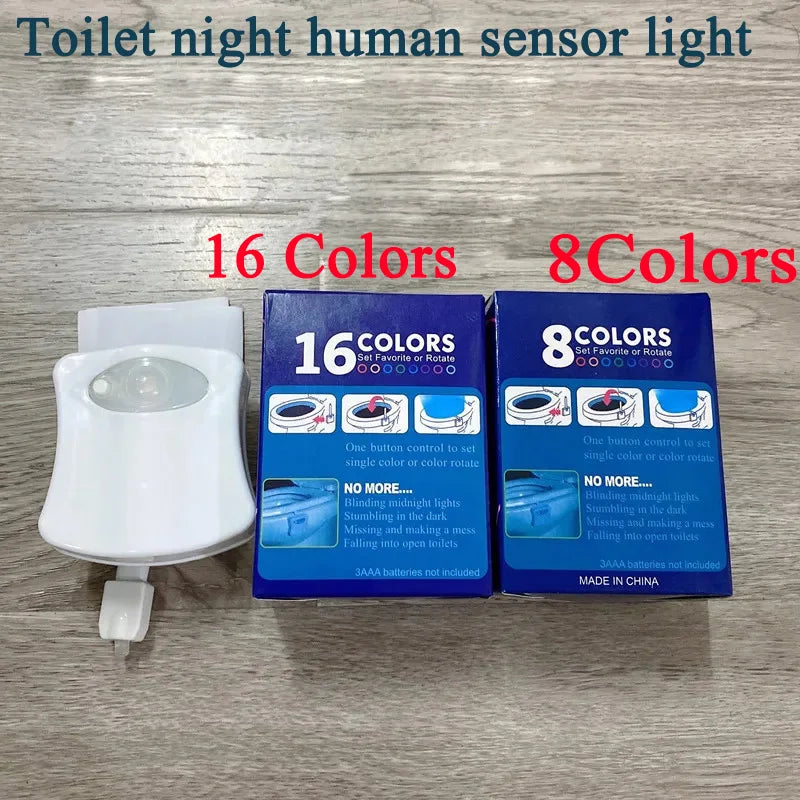 16 Colour LED Toilet Nightlight with Motion Sensor | Auto-Sensing Smart Bathroom Light SANDYHA 09 Indoor Lighting Store