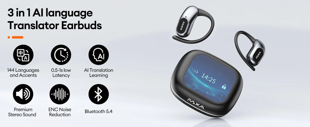 PAXA SpeakMate™ – AI Earbuds for 145 Languages