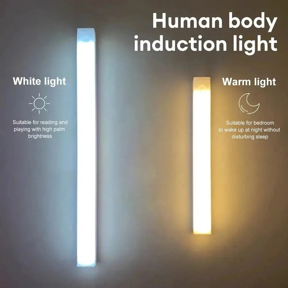 Luz nocturna de inducción recargable tipo C con sensor de movimiento LED para armario