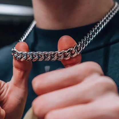 Hip Hop Width 3/5/7/9MM Cuban Link Stainless Steel Chains Necklace for