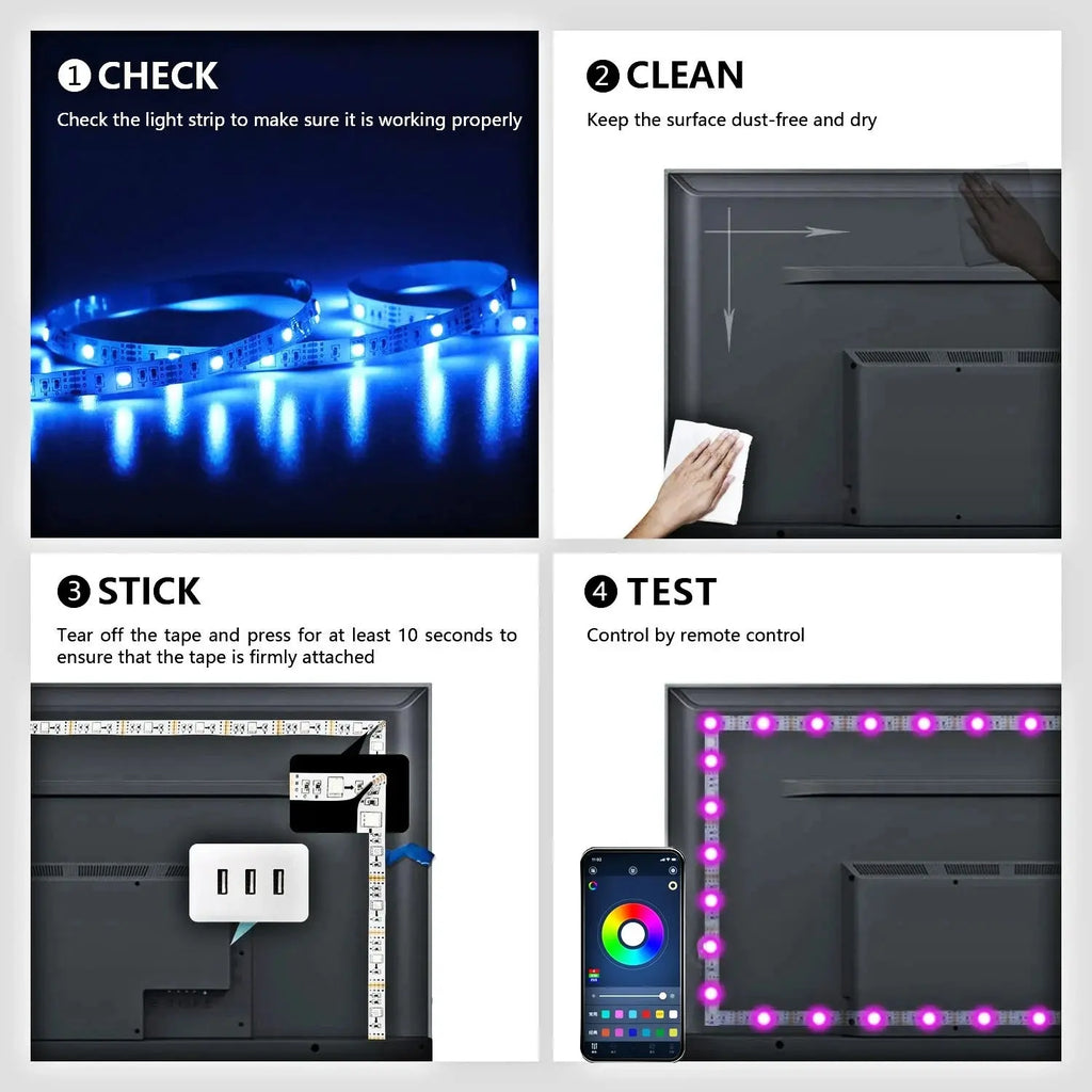 RGB LED Strip Lights Bluetooth TV Backlight 30m 1-5m 3535 Luces Para AliExpress