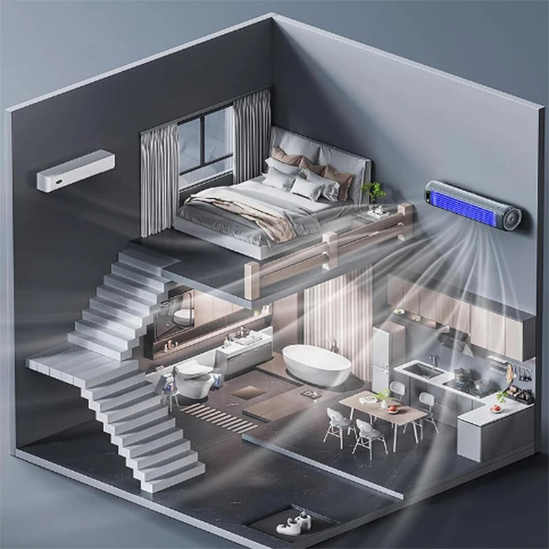 Wall Mounted Air Conditioning Fan Silent Rechargeable Convenient Cooling Electric Fan Home Kitchen Bathroom No Drilling Fan