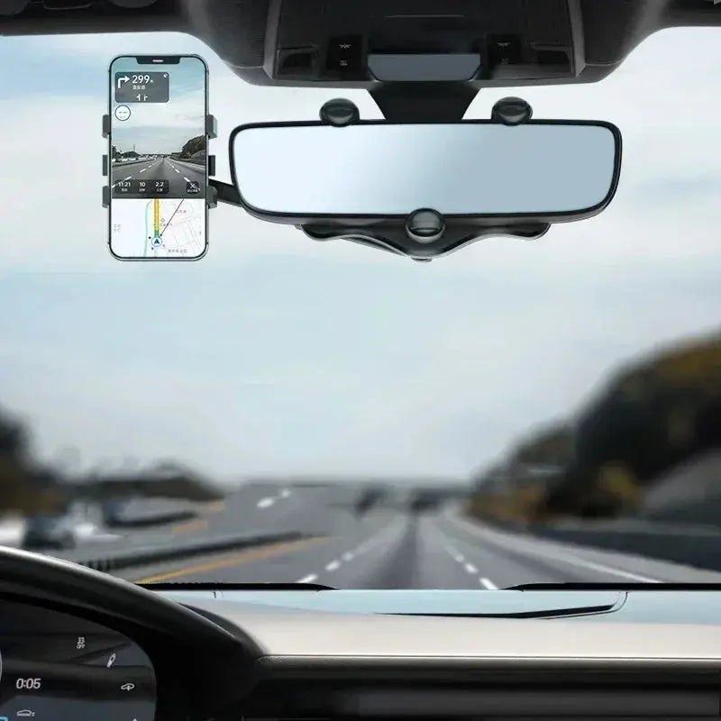 View details for Rearview Mirror Phone Holder Car 360 Rotation Phone Mount Stable