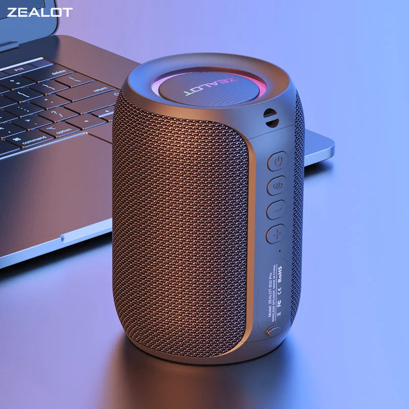 ZEALOT S32 Pro Bluetooth Speaker Wireless Subwoofer Mini Hifi Bass Stereo RGB Lights Support Micro SD Card AUX Play Microphone ZEALOT SY Speaker Store