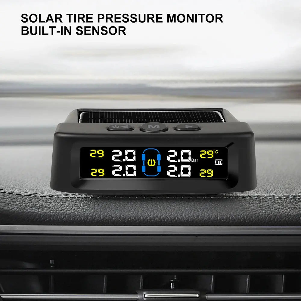 Solar Power TPMS Car Tire Pressure Alarm Monitor Intelligent Auto AliExpress