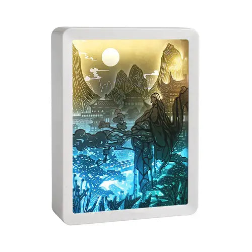 Howl's Moving Castle Anime Paper-Cut Light Decor - 3D Shadow Box Lamp