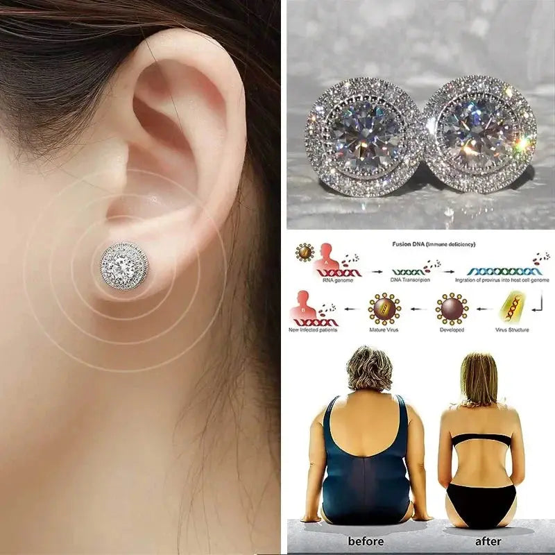 Women's Delicate Acupuncture Points Weight Loss Earrings Cubic
