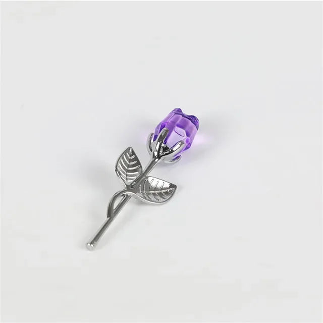 Valentines Day Gift Crystal Glass Rose Artificial Flower Silver Gold Rod Rose Flower for Girlfriend Wedding Gifts for Guest Shop1104358055 Store
