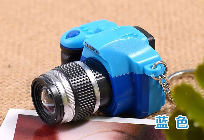 New Mini SLR Model Camera Keychain Car Key Ring  LED Flashlight Colorful  Key Chain Best Party Gift Jewelry Wholesale 17233