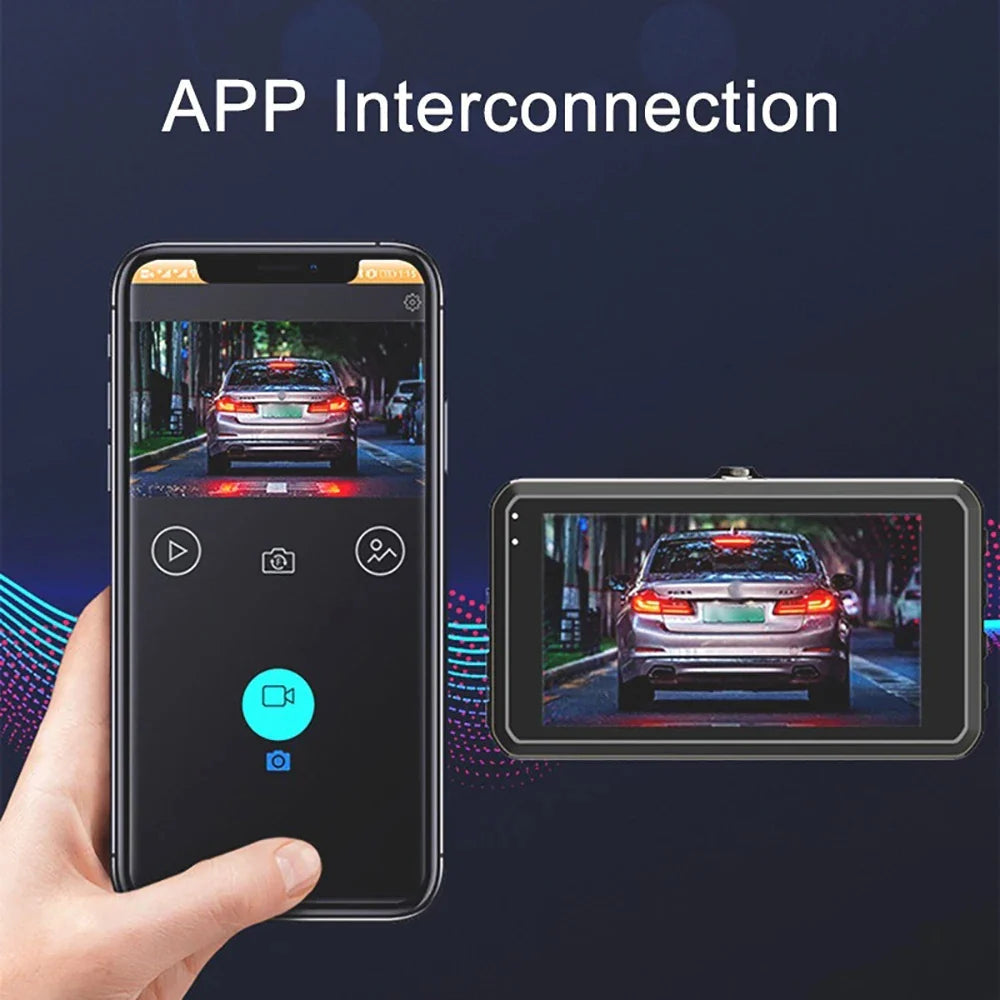 New  Wide Angle 1080P WIFI APP Control Dual Camera Dash Cam (Front & Inside) With IR Night Vision Loop Recording Gmaipop Store
