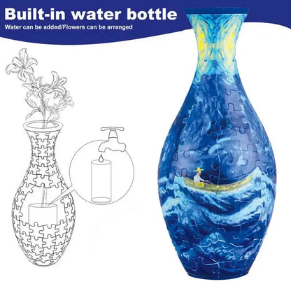 3D Puzzle Vase Blue and White Porcelain Design Made ABS Home