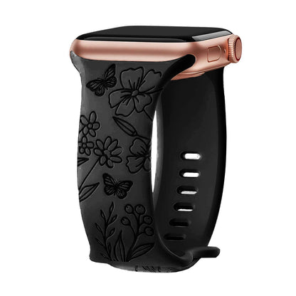 Levo Floral Engraved Silicone Band Personalized Strap Store