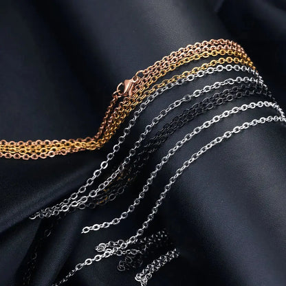 10pcs Stainless Steel Necklace Cuban Chains Hypoallergenic Rolo Link