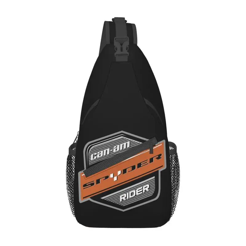 Bolso cruzado de pecho rojo y negro, duradero con correa ajustable y alta capacidad de almacenamiento