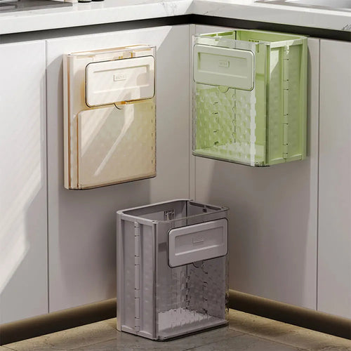 10L Foldable Hanging Trash Can Large Capacity Hanging Collapsible Trash Can Kitchen Garbage Can for Cabinets Bathroom Shop1104035099 Store