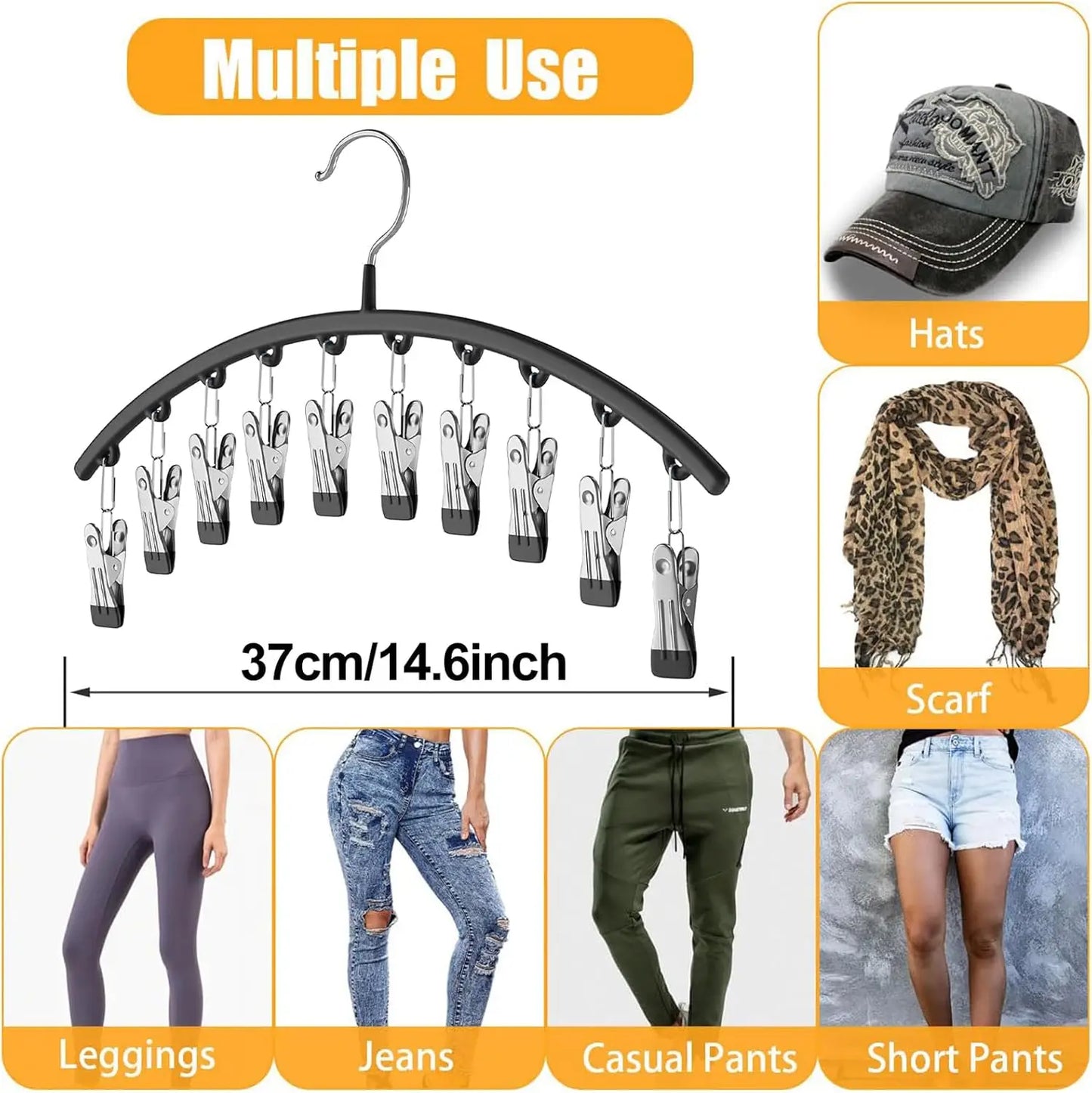 Clip & Tidy – ¡Colgador de metal para pantalones de yoga que organiza tu armario a la perfección!