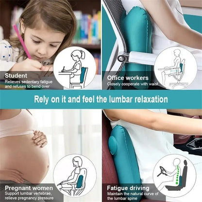 Inflatable Travel Pillow Back Lumbar Support Air Cushion Neck Waist