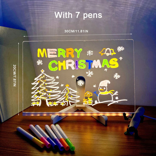 Personalized LED Lamp Acrylic Message Note Board Erasable USB AliExpress