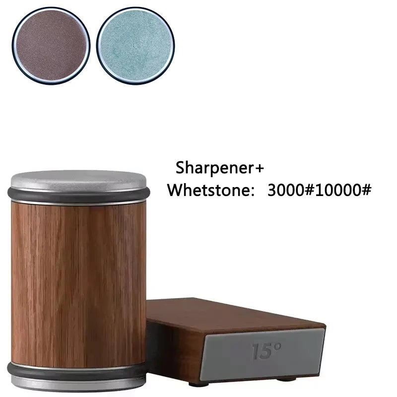 Pouring Rolling Knife Sharpener sapele Magnetic Holder Whetstone Sharpening Stone Kit 15 and 20 Degrees Angle Roller Accessory