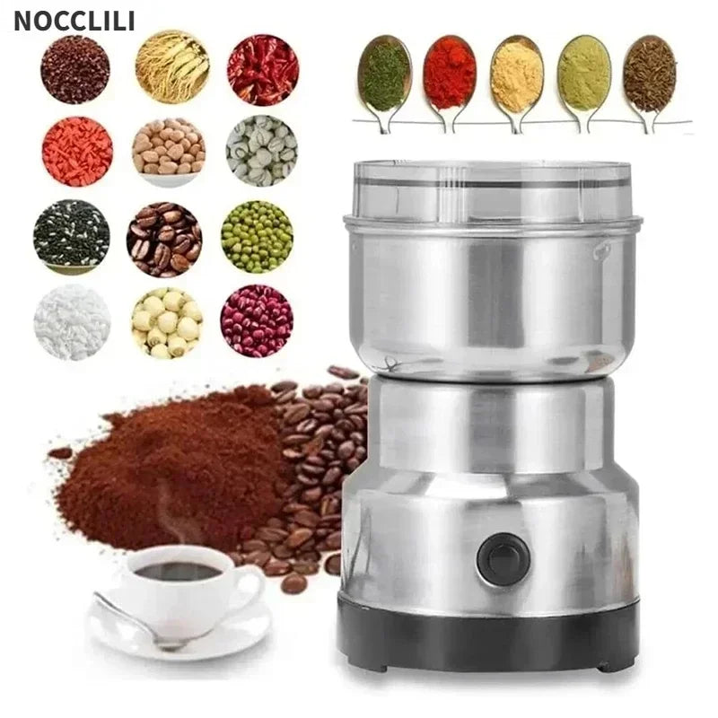 Molinillo de grano multifuncional de 4 cuchillas para cocina, picador de café, molinillo de café eléctrico doméstico, batidora de sabores de nueces y frijoles
