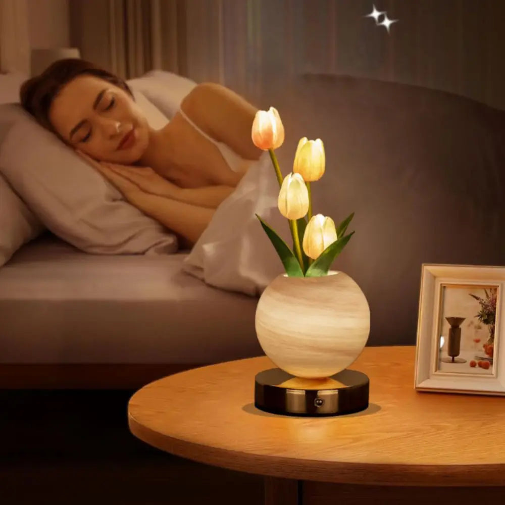 TulipGlow™ Table Lamp 🌷✨ — Touch-Controlled Floral Elegance