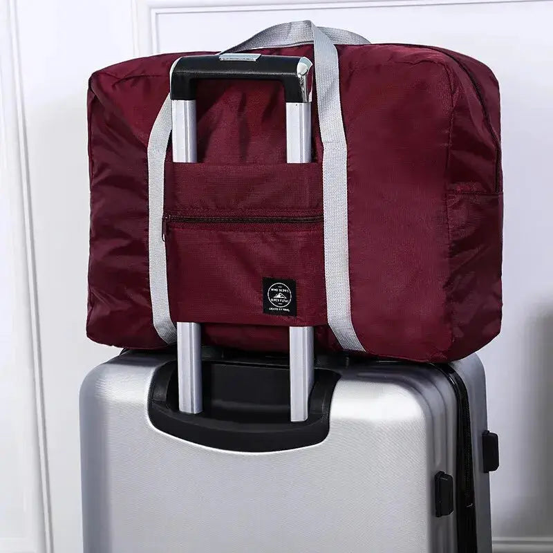 1Pc Red/Navy/Green Multifunctional Folding Travel Bag Single Shoulder