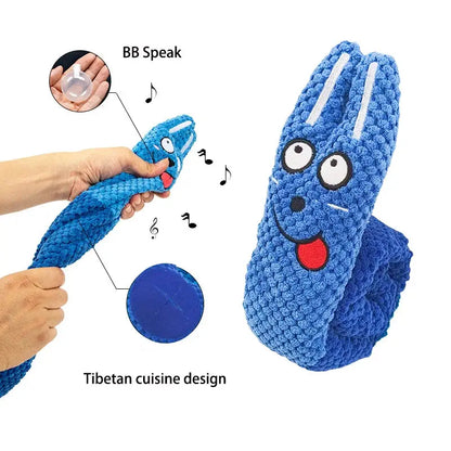 Dog Puzzle Feeder Interactive Toy Indestructible Plush Sound Squeak