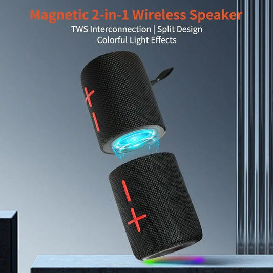 SplitSound™ Altavoz Bluetooth 🔊✨ — Estéreo magnético 2 en 1