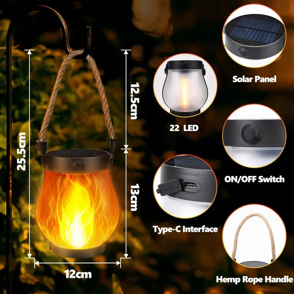 Farol de Llama Danzante – ¡Ambiente romántico y acogedor para tu patio!