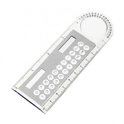 Solar Ruler Calculator with Magnifier Transparent Pocket Mini Calculator Stationery Math Toys School Electronics Calculator Shop1100073022 Store