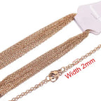 10pcs Stainless Steel Necklace Cuban Chains Hypoallergenic Rolo Link