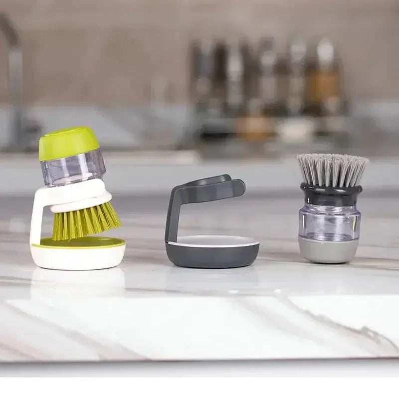 Dish Brush With Soap Dispenser Palm Brush Dish washing Kitchen Scrub